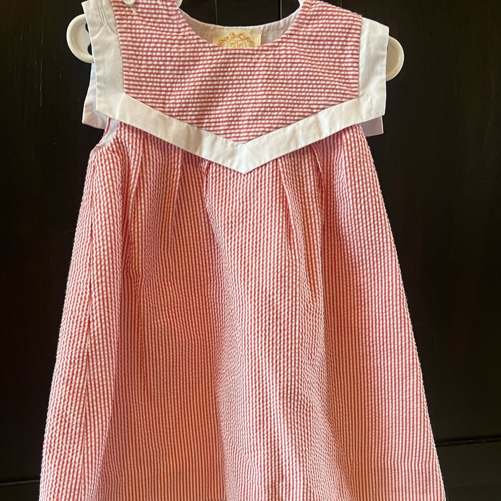 3T red/white seersucker Beaufort Bonnet Company dress